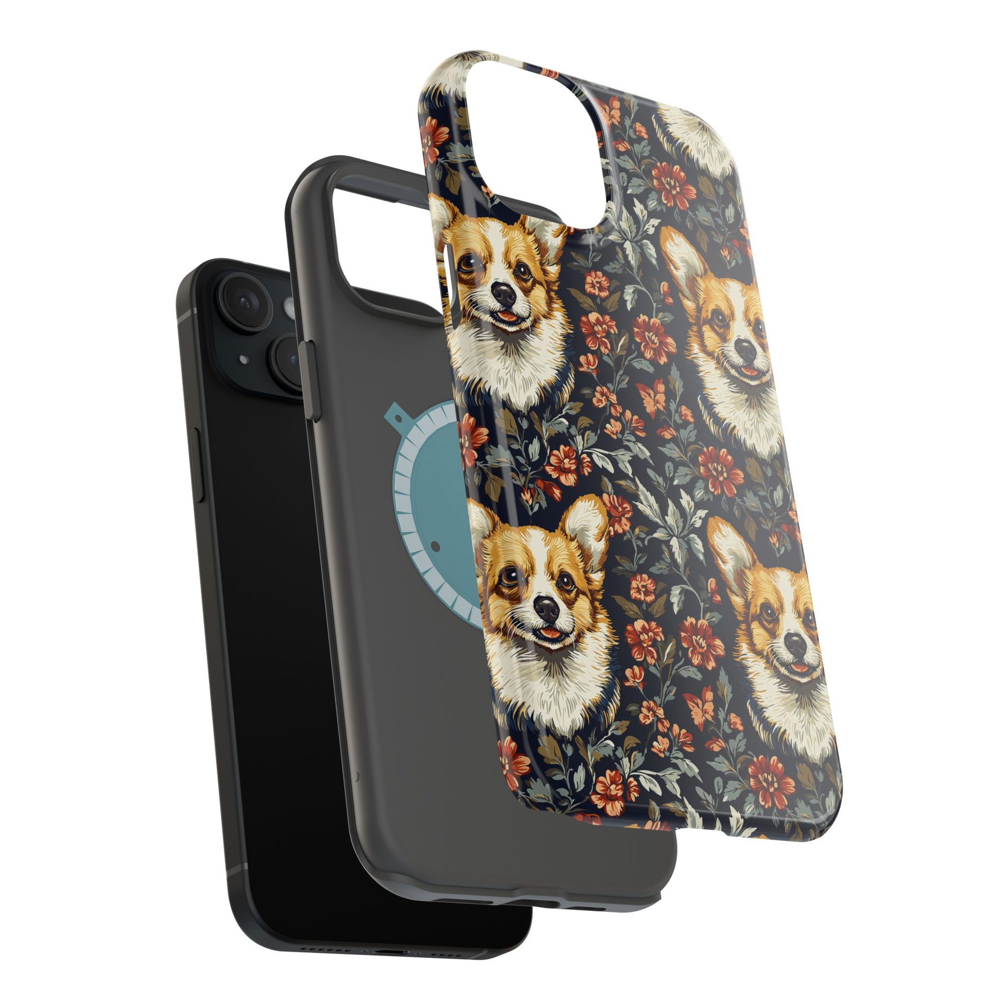 Floofy Corgi Blossom Blast Magnetic Tough Cases