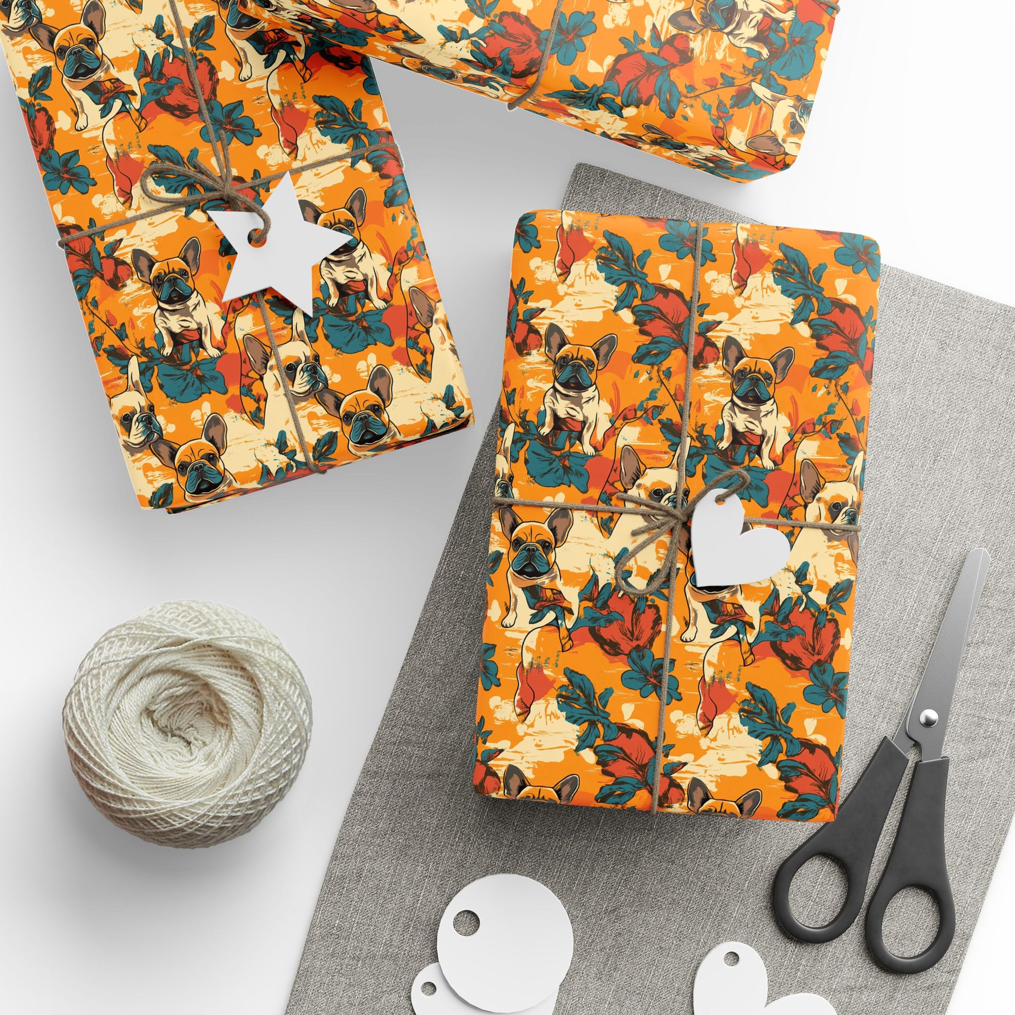 Frenchie Glow-Up Galore Wrapping Paper