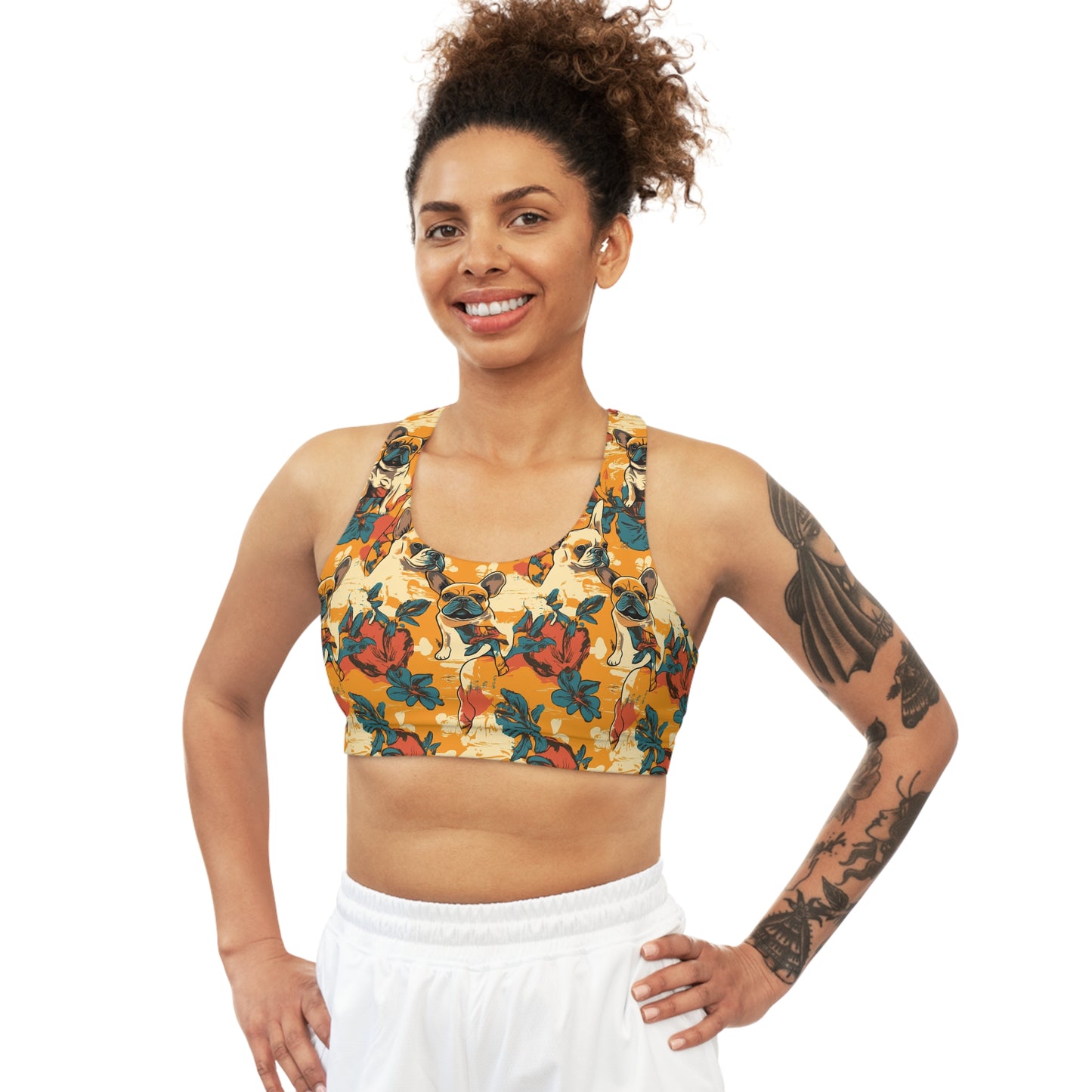 Frenchie Glow-Up Galore Seamless Sports Bra