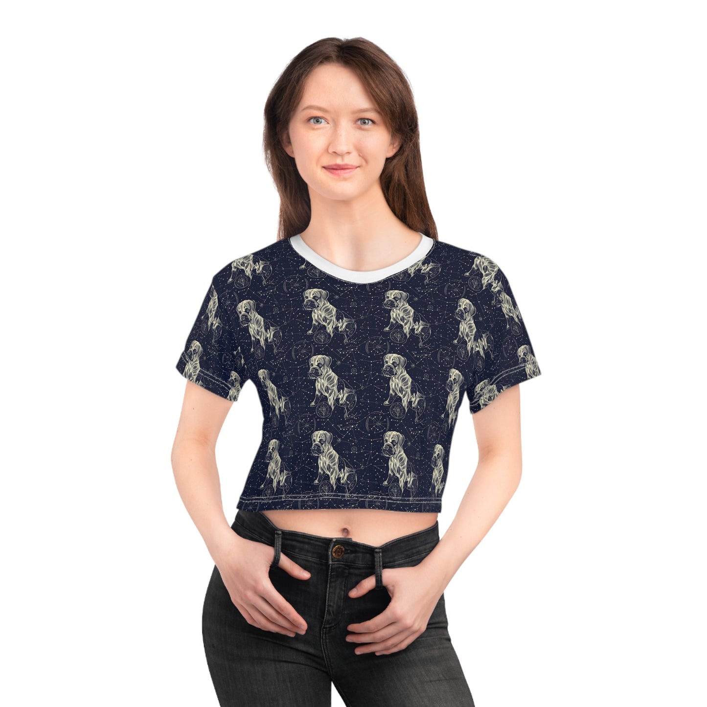 Celestial Boxer Bliss Crop Tee