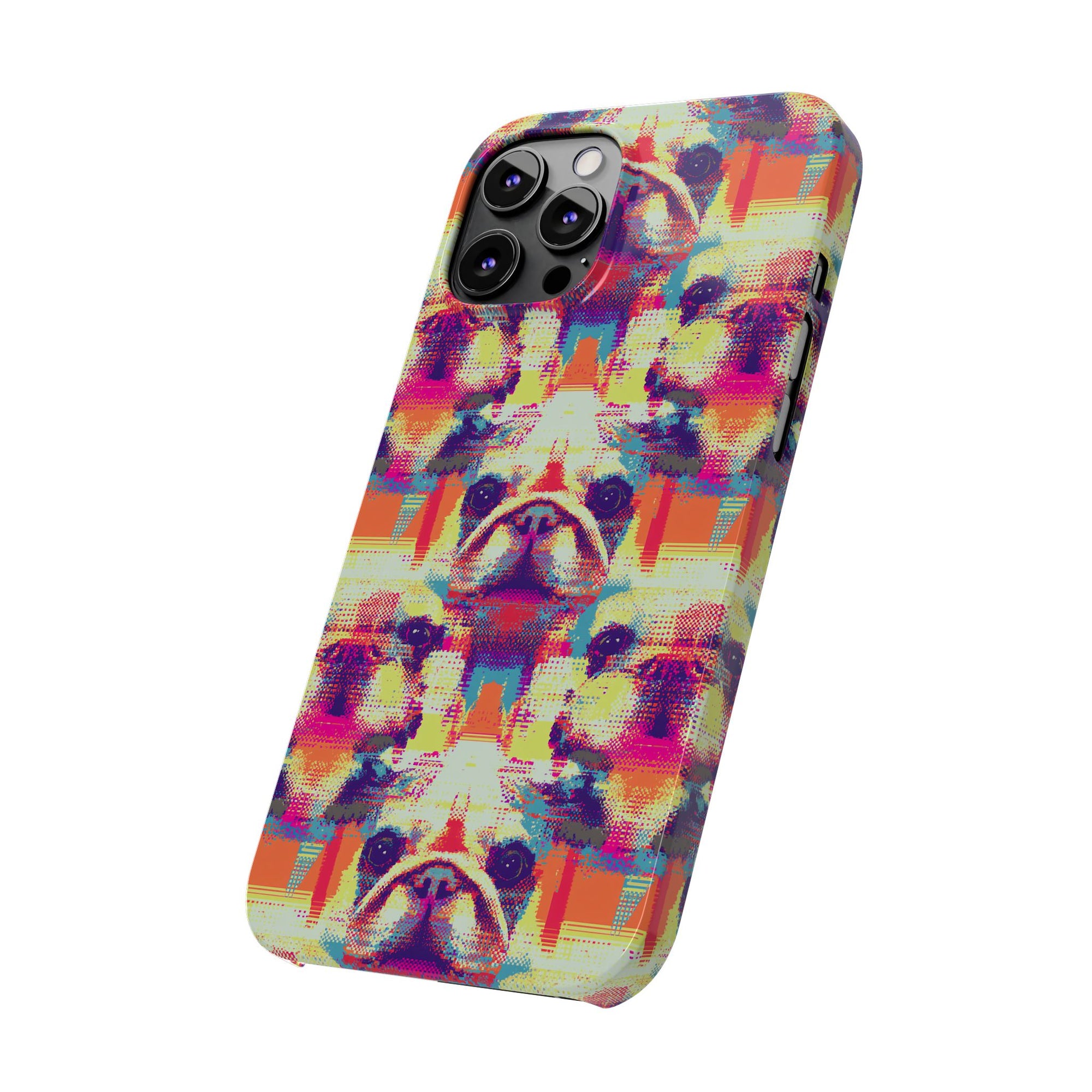 Glitchy Bulldog Blitz Slim Phone Cases