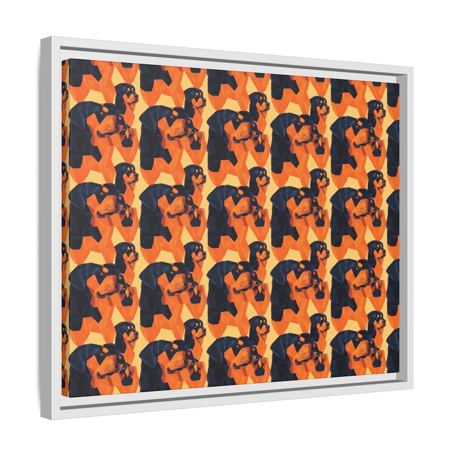 Rottweiler Chic Pawsitivity Matte Canvas, Framed