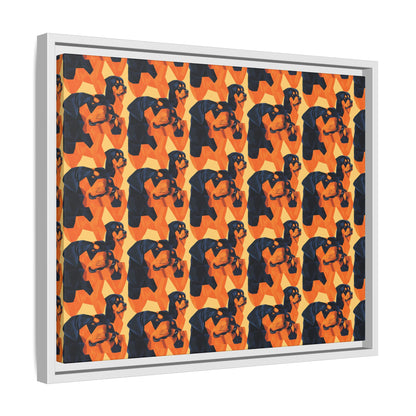 Rottweiler Chic Pawsitivity Matte Canvas, Framed