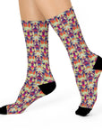 Glitchy Bulldog Blitz Cushioned Crew Socks