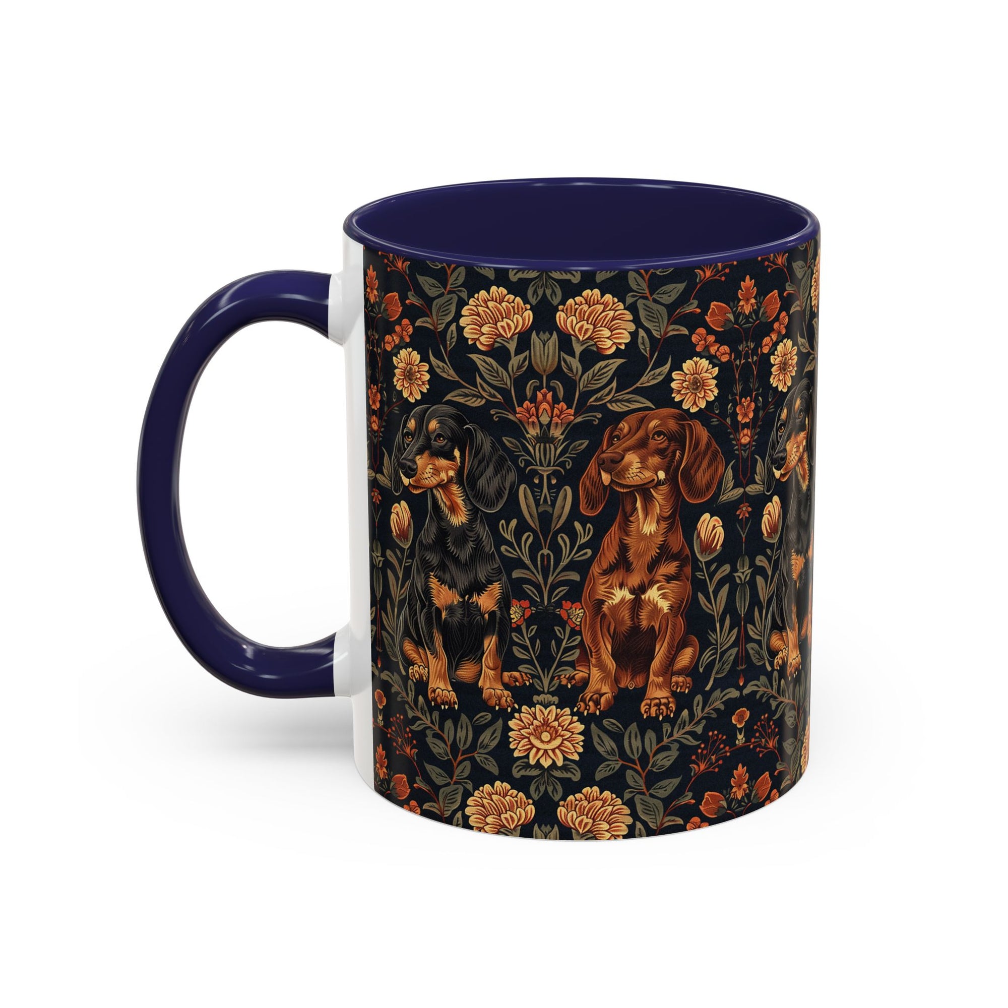 Dapper Dachshund Embroidery Elegance Accent Coffee Mug