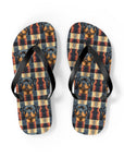 Pawsome Rottweiler Royalty Plaid Flip Flops