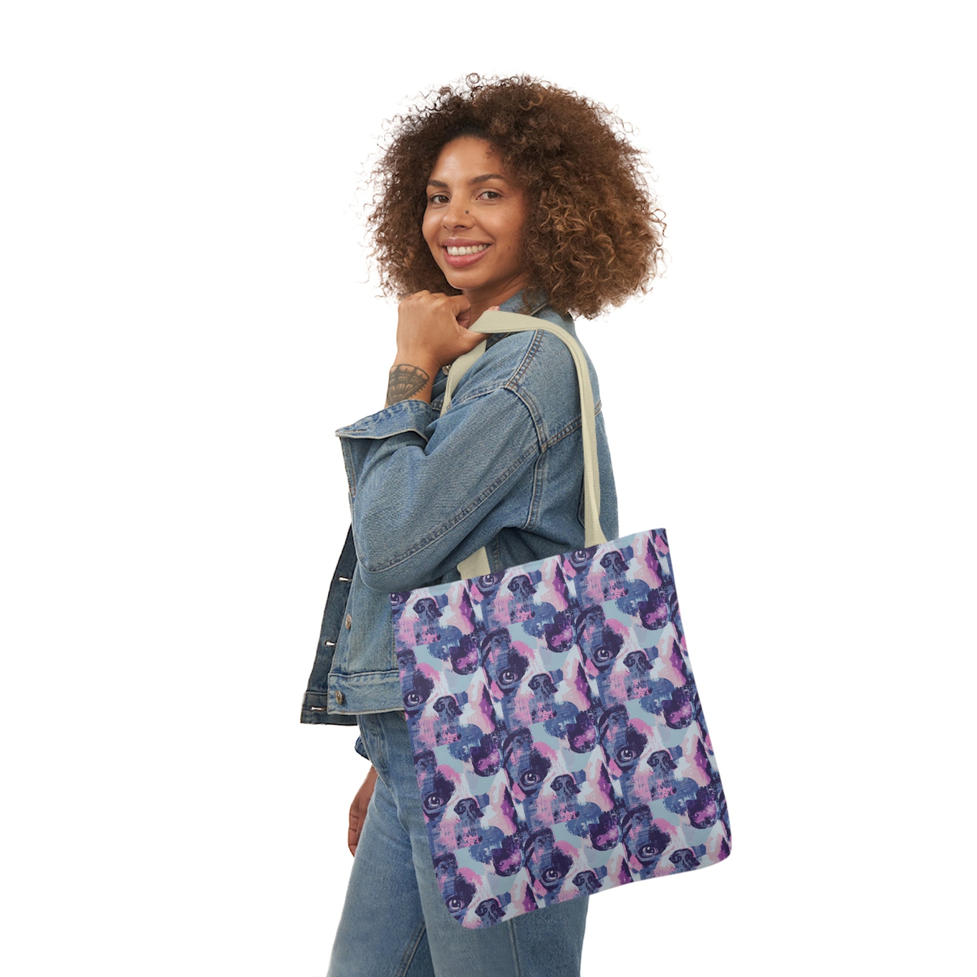 Funky Geometric Boxerista Canvas Tote Bag