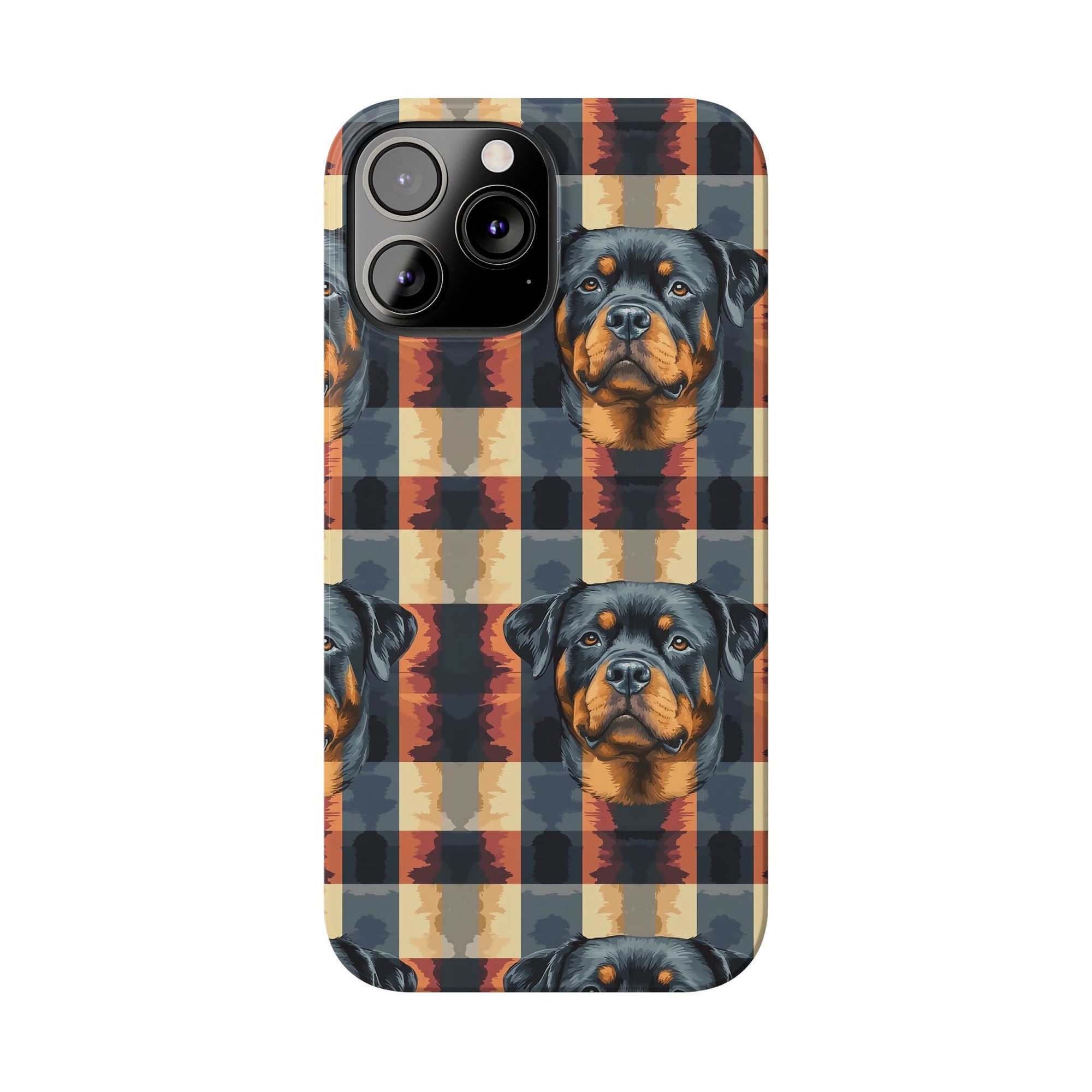 Pawsome Rottweiler Royalty Plaid Slim Phone Cases