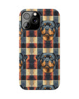 Pawsome Rottweiler Royalty Plaid Slim Phone Cases