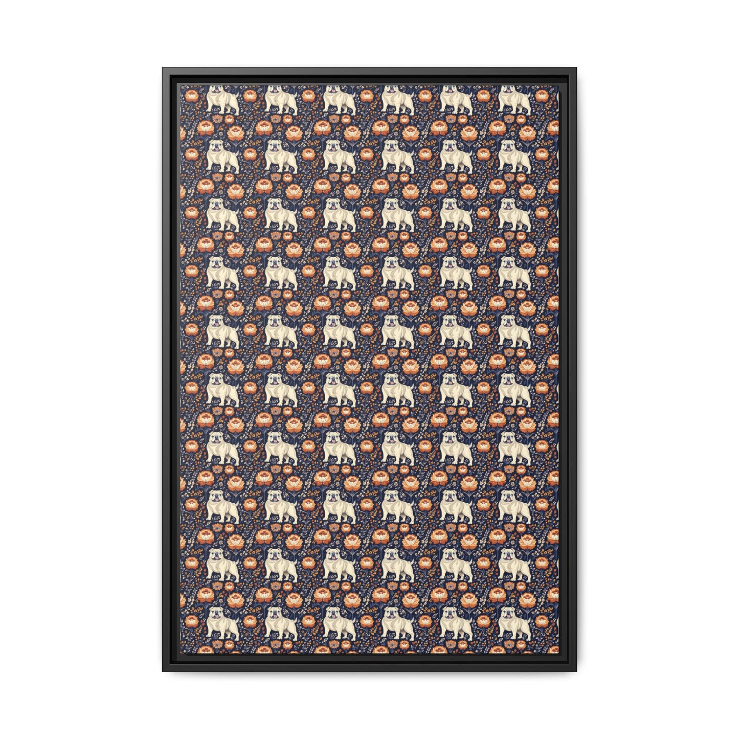 Bulldog Blossom Bonanza Matte Canvas, Framed