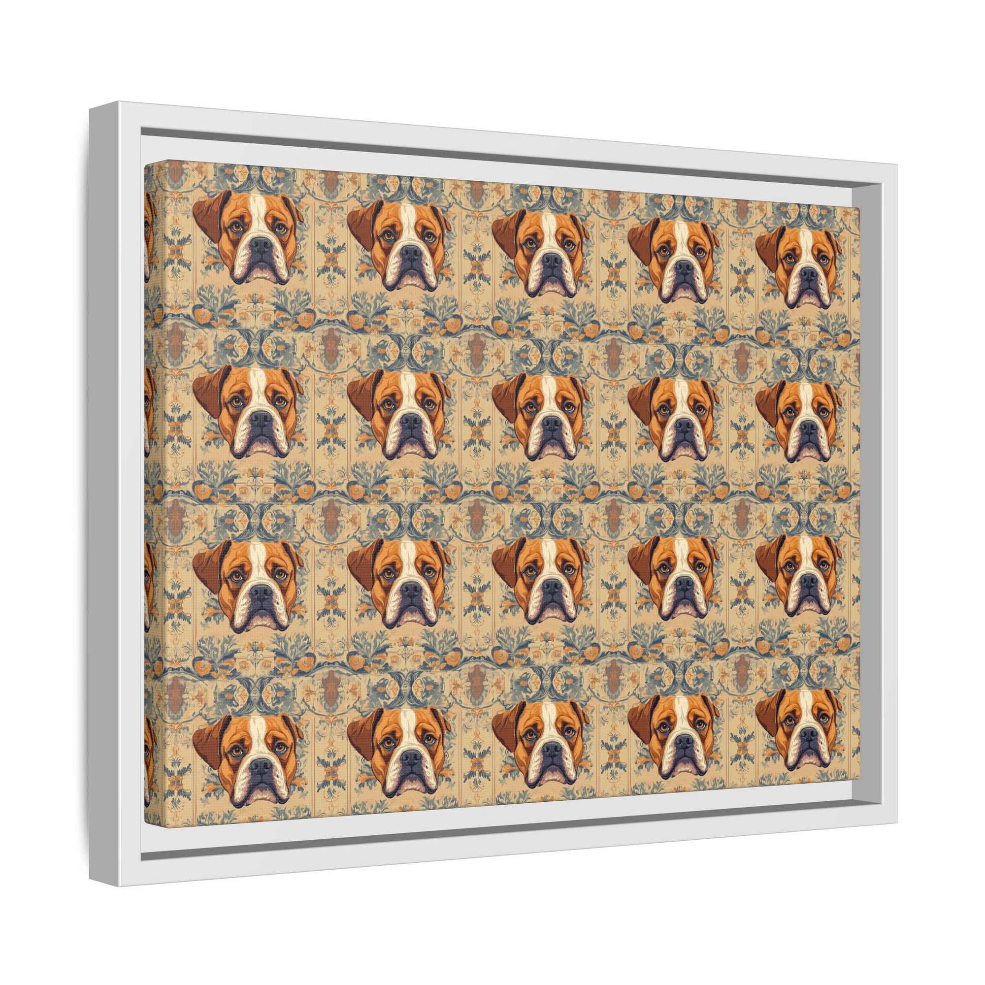 Bowtie Boxer Bliss Matte Canvas, Framed