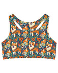 Corgi Carnival Couture Seamless Sports Bra