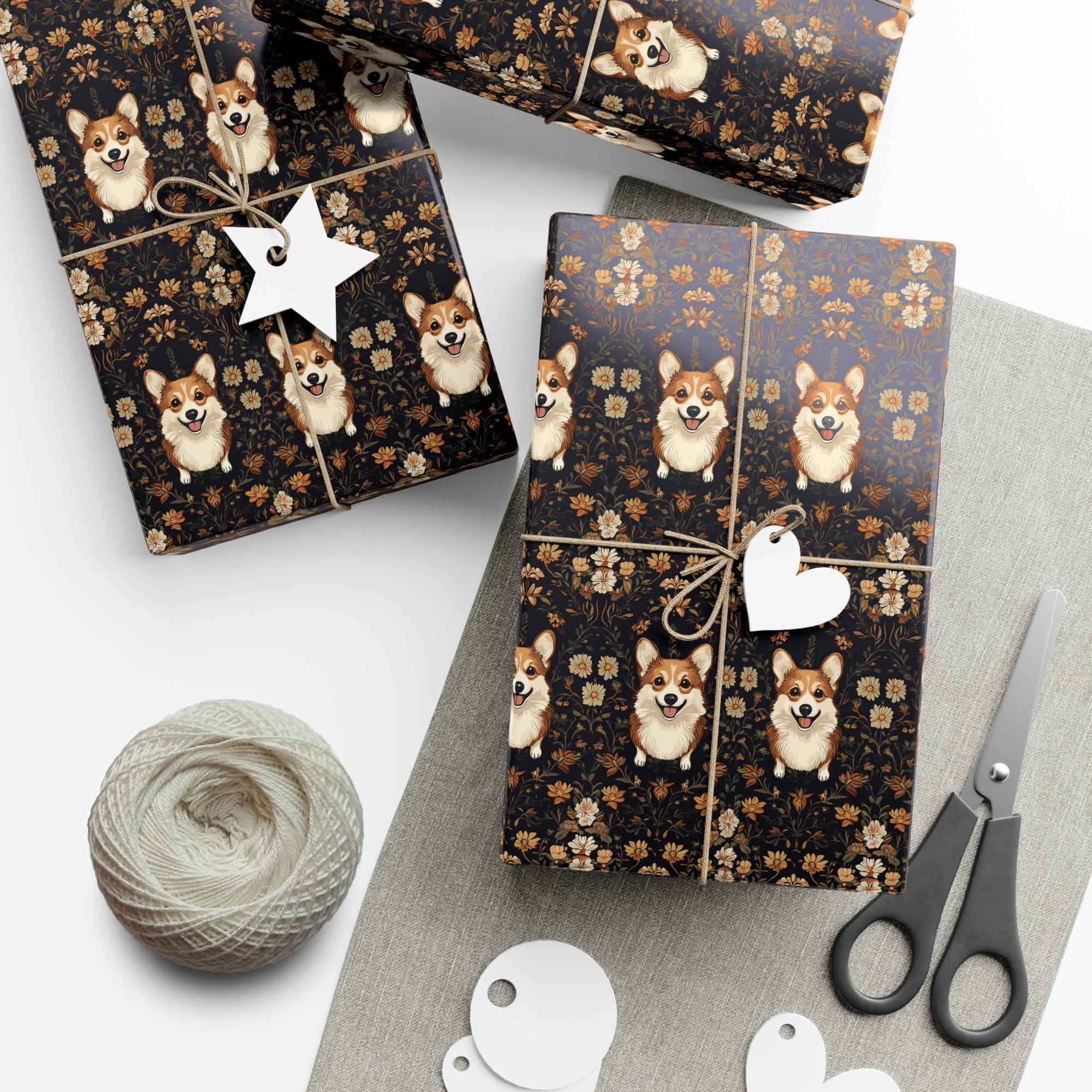 Nighttime Corgi Glow Stride Gift Wrap Papers