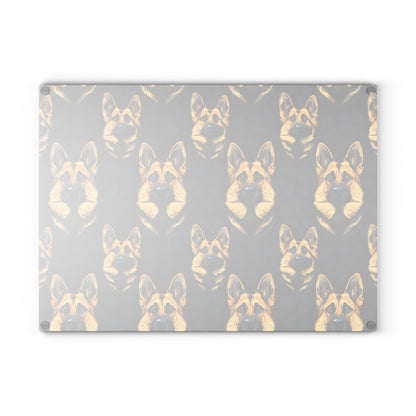 Majestic Hound Couture: German Shepherd LuxeBlend Glass Cutting Board