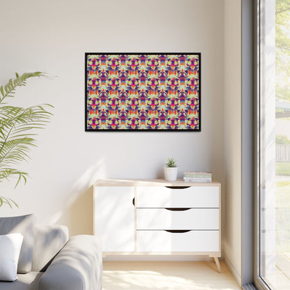 Glitchy Bulldog Blitz Matte Canvas, Framed