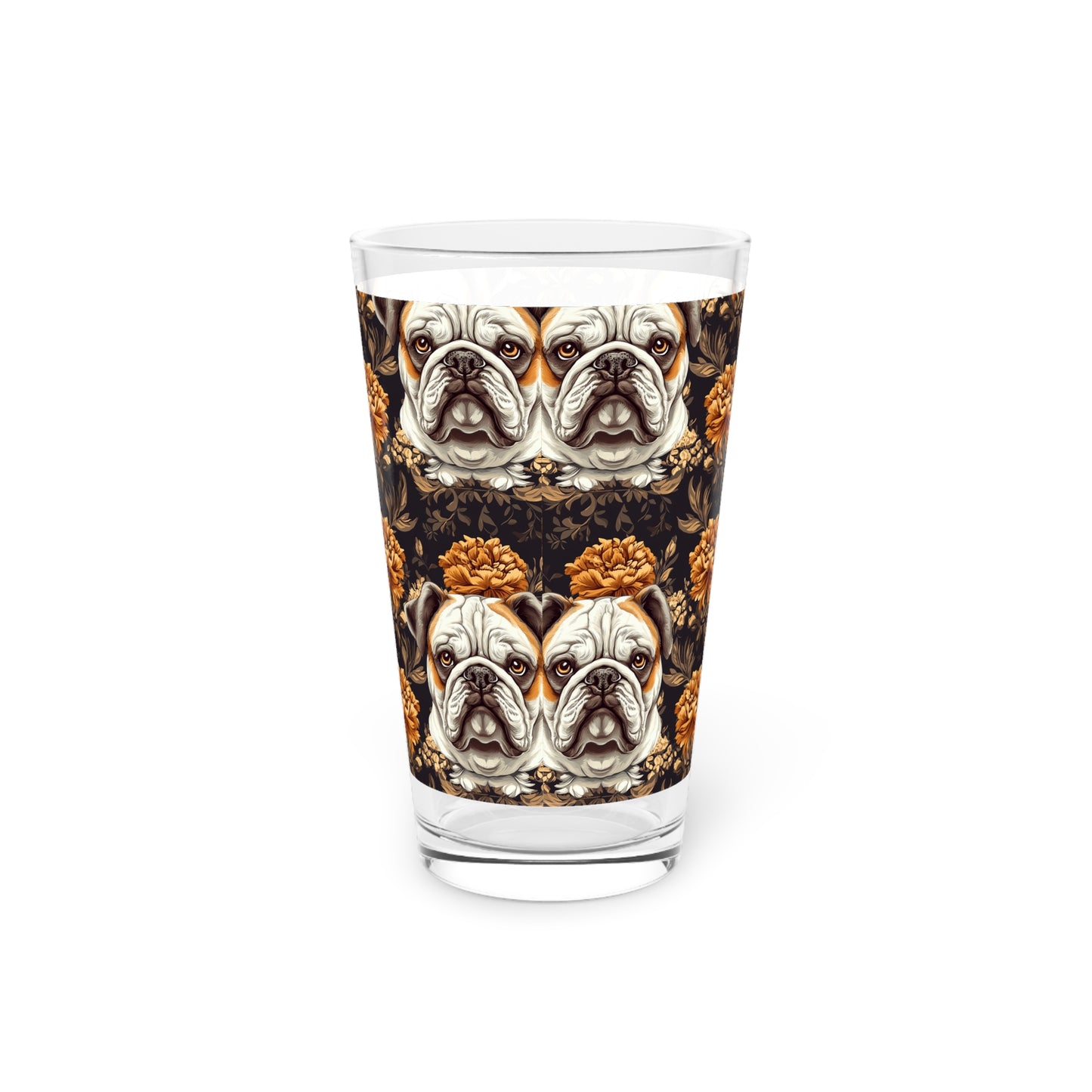 Bloomingly Bulldogistic Bouquet Pint Glass