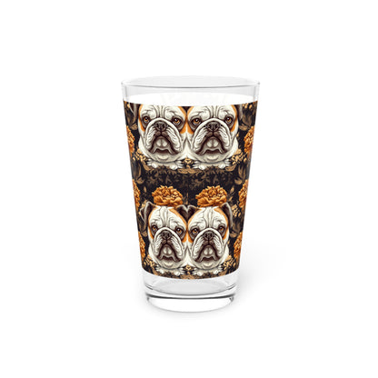 Bloomingly Bulldogistic Bouquet Pint Glass