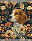 Beagle Blossoms Ceramic Coaster