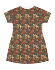 Blooming Pug Paradise T-Shirt Dress