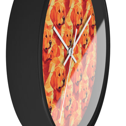 Golden Glamour Paws Wall Clock