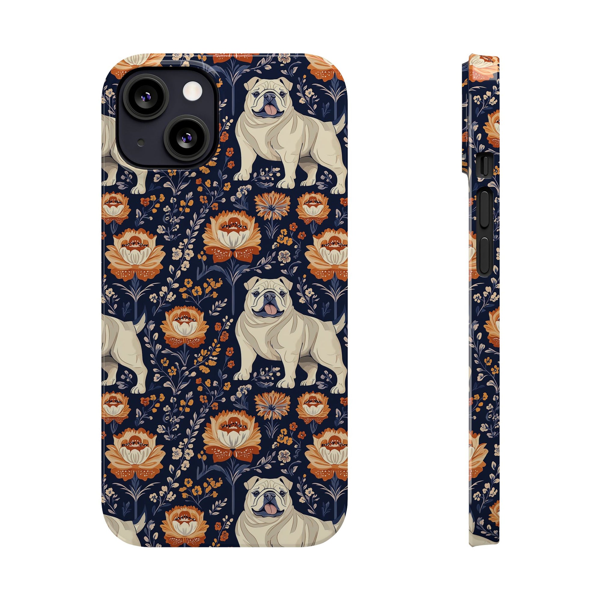 Bulldog Blossom Bonanza Slim Phone Cases