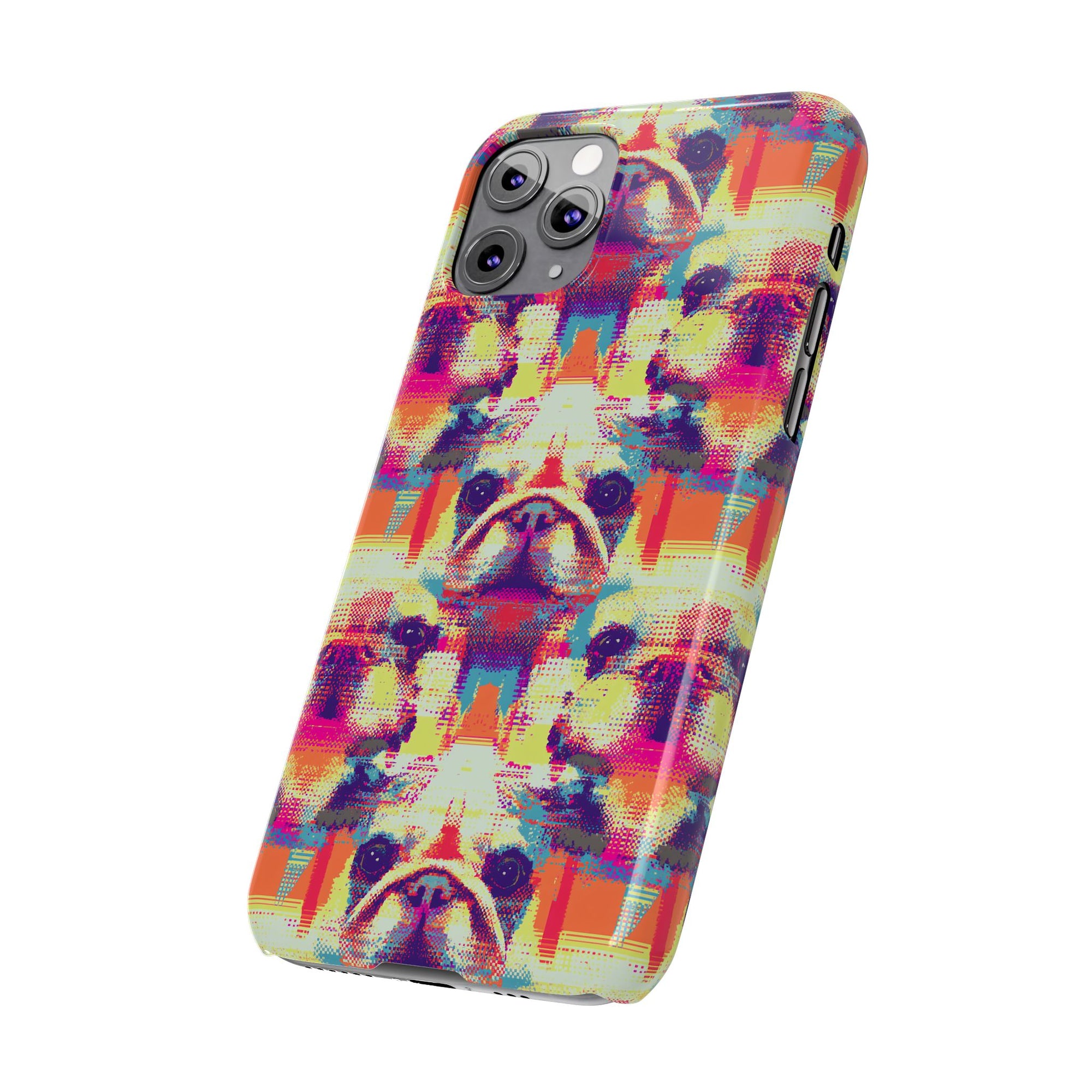 Glitchy Bulldog Blitz Slim Phone Cases