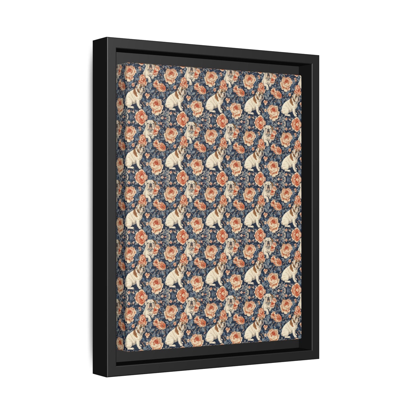 Blooming Bulldog Beauty Matte Canvas, Framed