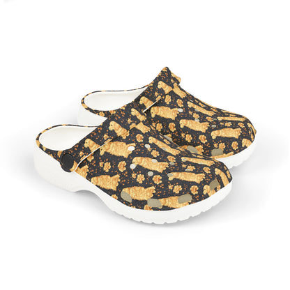 Golden Paws Floral Frenchie Kid's Foam Clogs