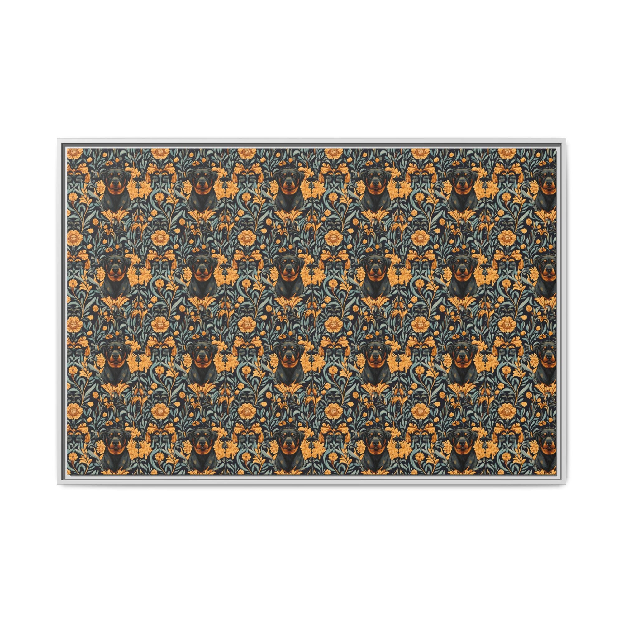 Ruffle Rottie Glamourific Matte Canvas, Framed