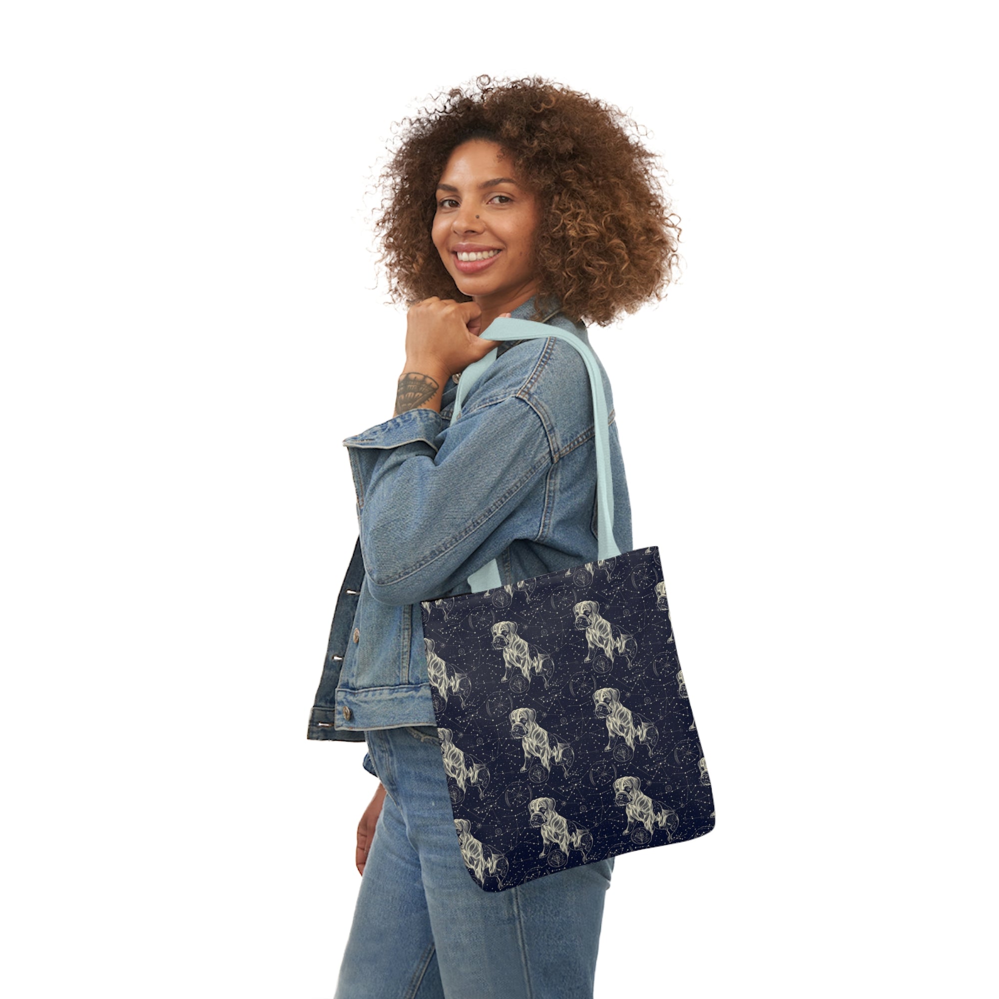 Celestial Boxer Bliss Canvas Tote Bag