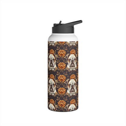 Bloomingly Bulldogistic Bouquet Stainless Steel Water Bottle