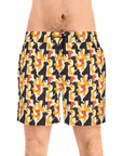 Modern Charm Labrador Chic Men's Mid-Length Swim Shorts