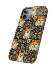 Corgi Rainbow Vine Dream Slim Phone Cases