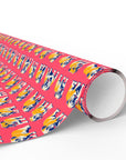 Bubblegum Glamour Bulldog Bouquet Wrapping Paper