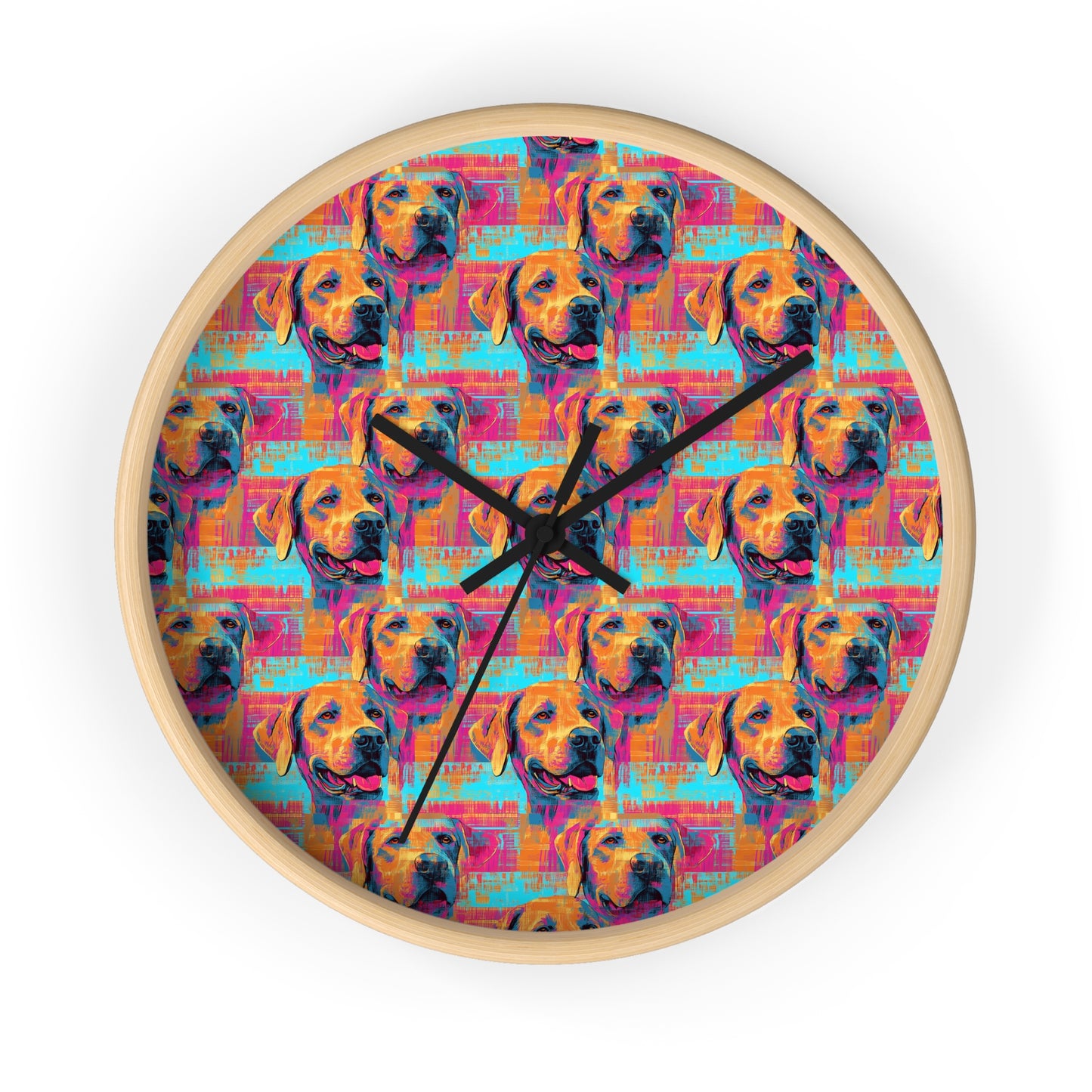 Rustic Charm Labrador Chic Wall Clock