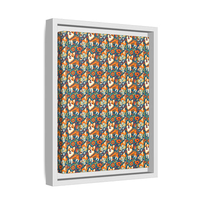 Corgi Carnival Couture Matte Canvas, Framed