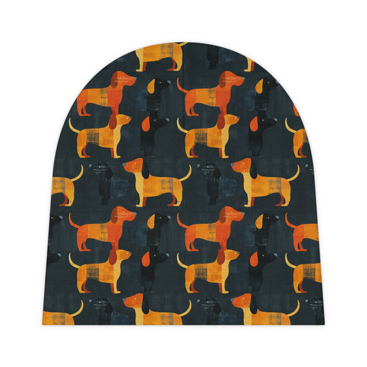 Dapper Dachshund Noir Glow Baby Beanie