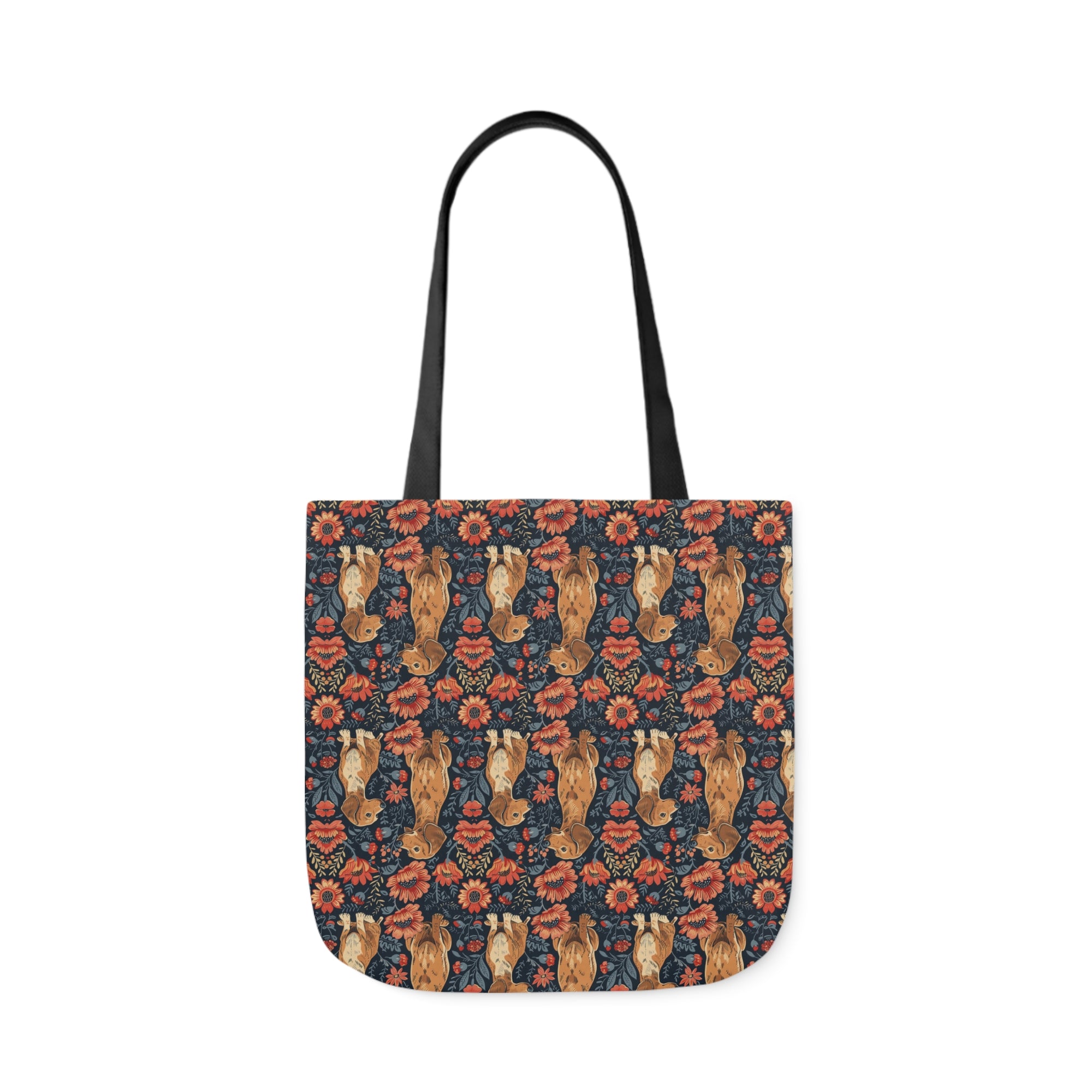 Floral Pawsome Dachsund Delight Canvas Tote Bag