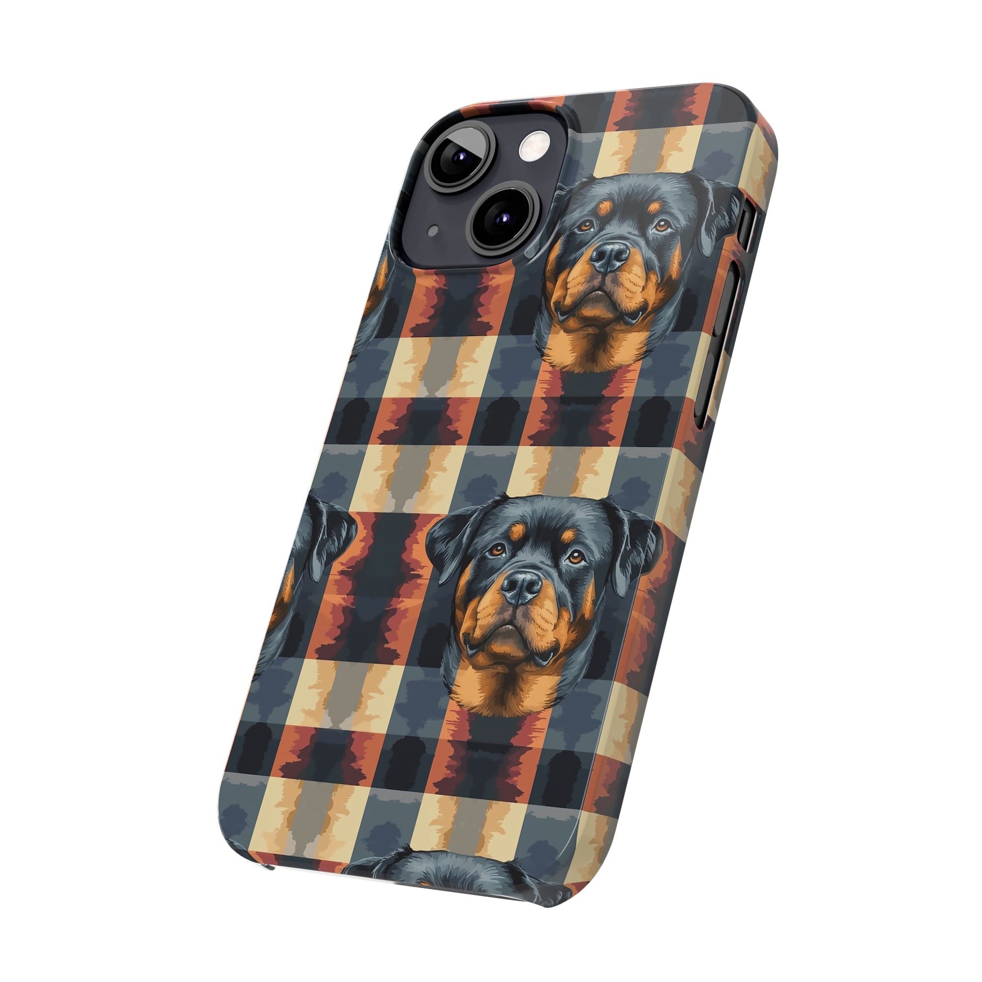 Pawsome Rottweiler Royalty Plaid Slim Phone Cases