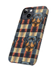 Pawsome Rottweiler Royalty Plaid Slim Phone Cases