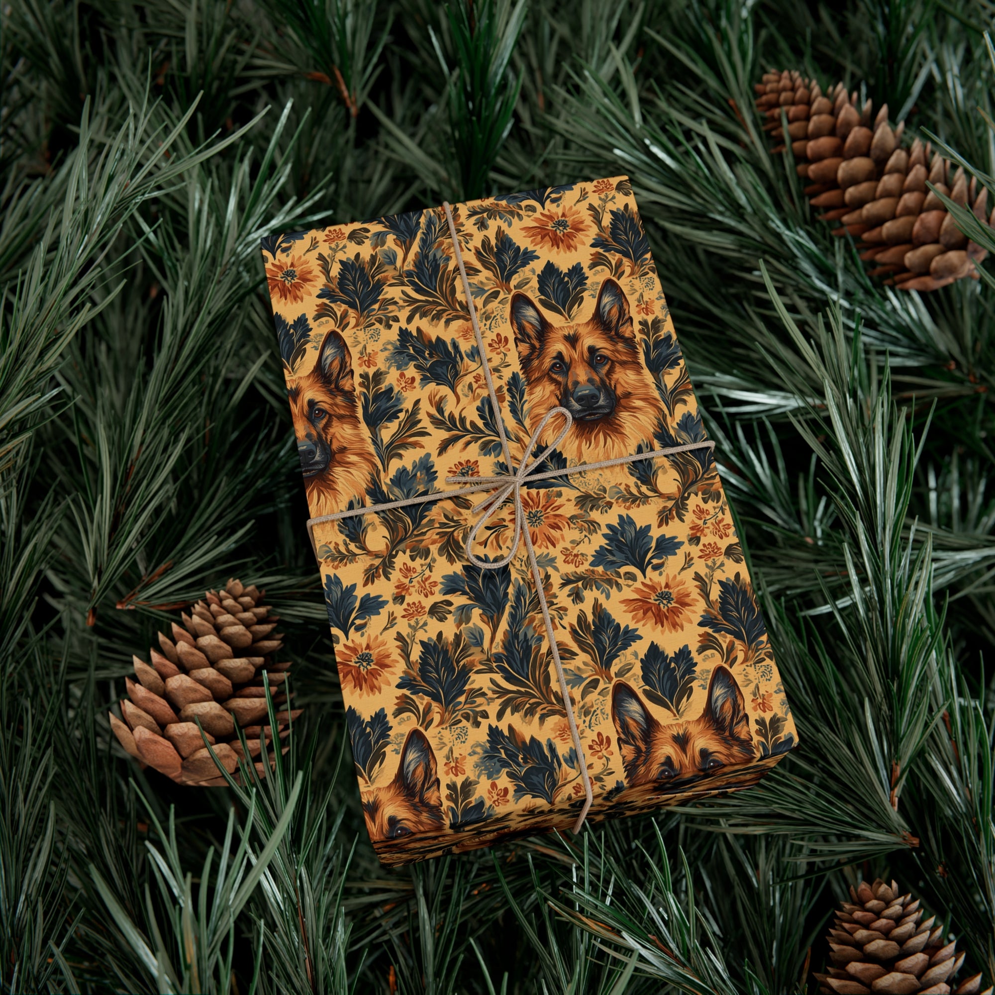 Autumnal German Shepherd Glamour Gift Wrap Papers