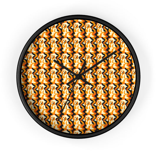 Golden Woof Abstract Glamour Wall Clock