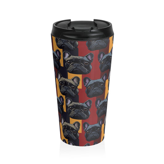 Chic Canine Checkmate - Frenchie Edition Stainless Steel Travel Mug