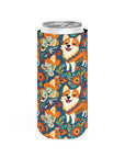 Corgi Carnival Couture Slim Can Cooler