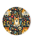 Corgi Rainbow Vine Dream Cork Back Coaster