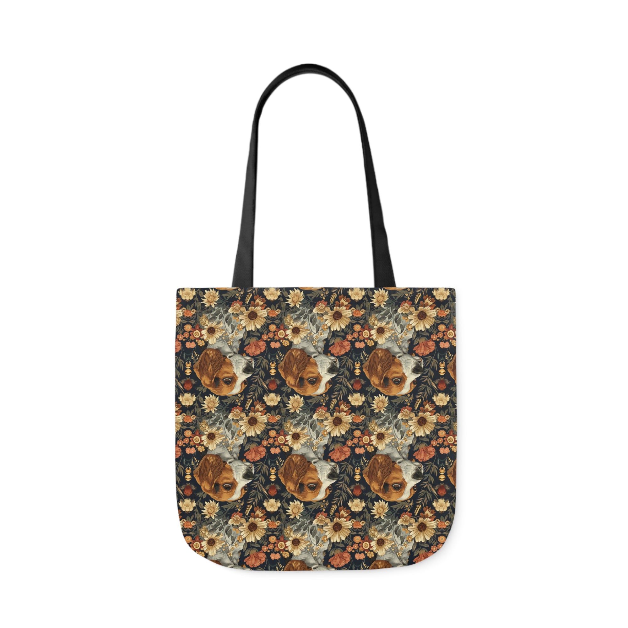 Beagle Blossoms Canvas Tote Bag