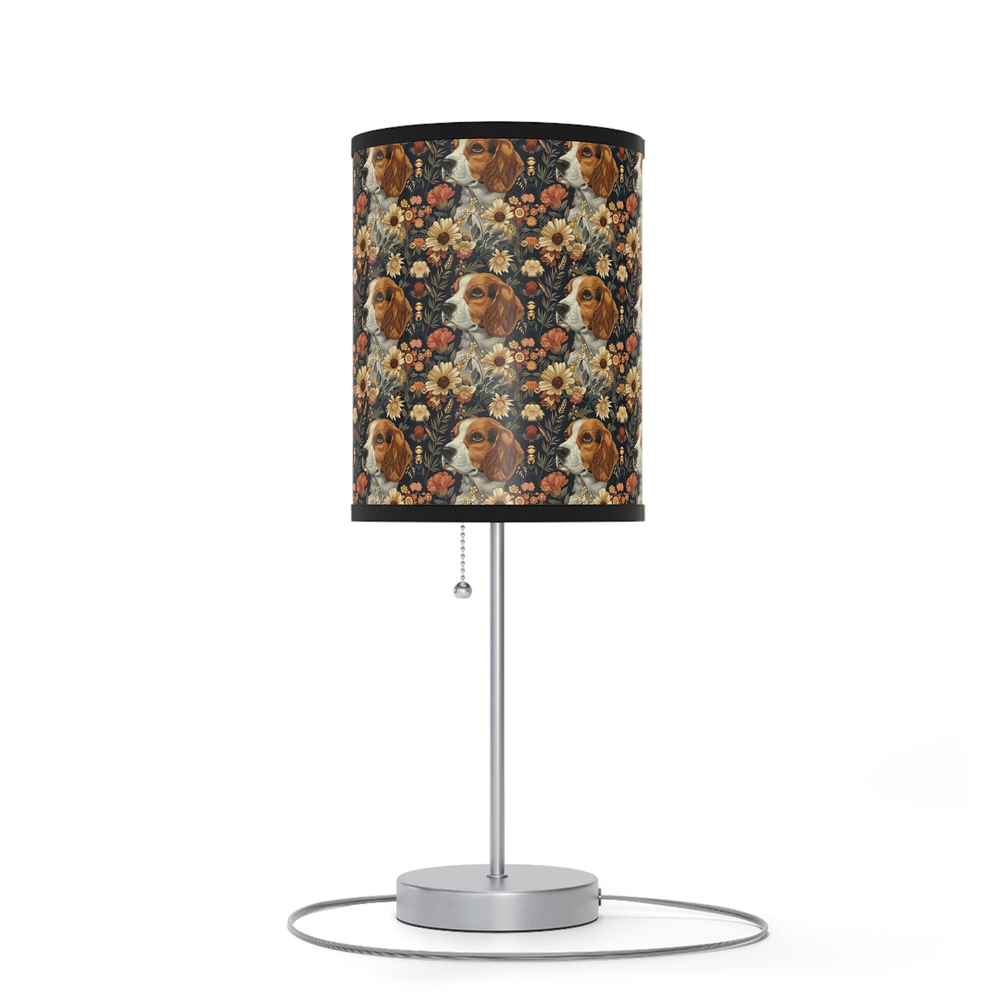 Beagle Blossoms Lamp on a Stand