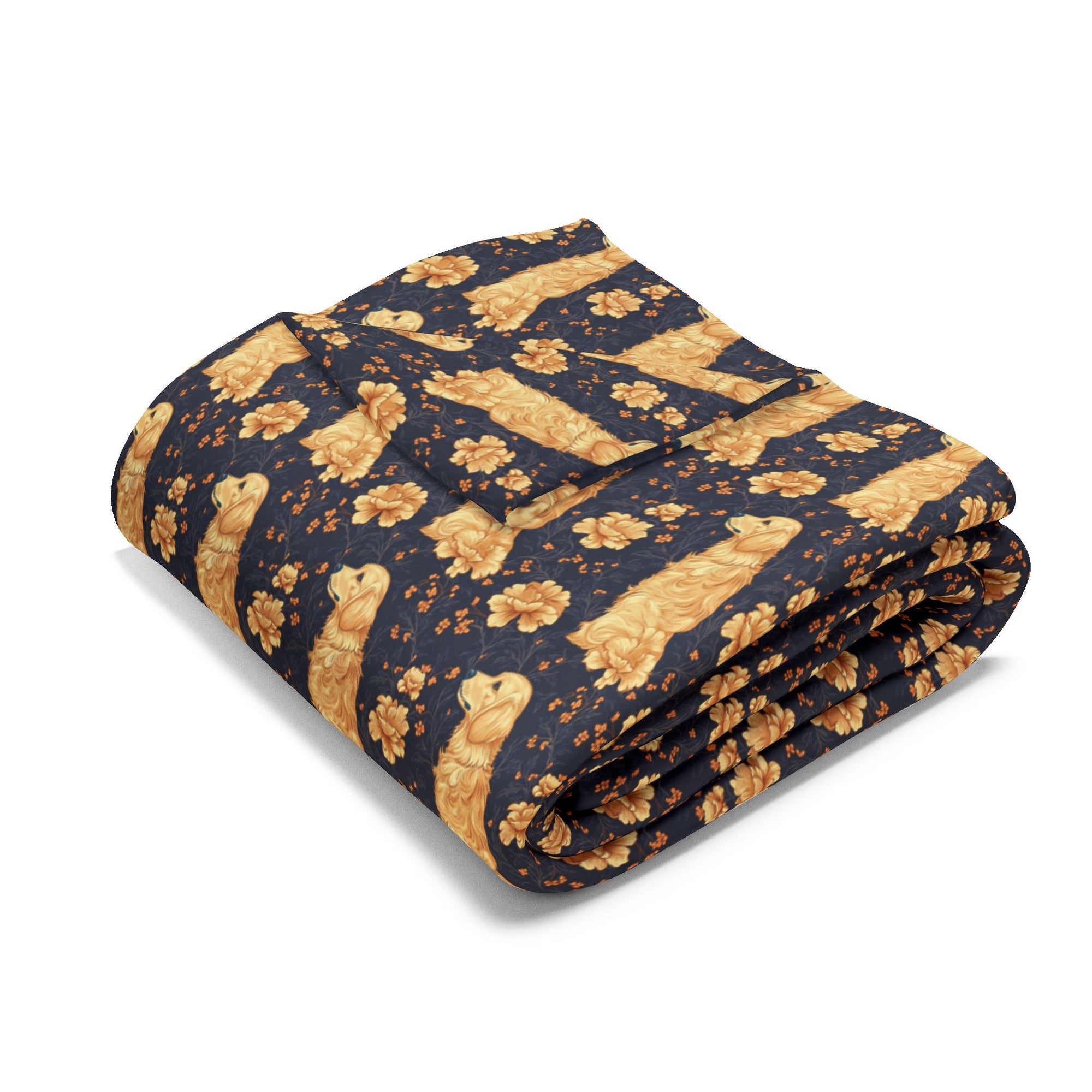 Golden Paws Floral Frenchie Arctic Fleece Blanket