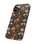 Dazzling Dachsund Blossoms & Foliage Slim Phone Cases