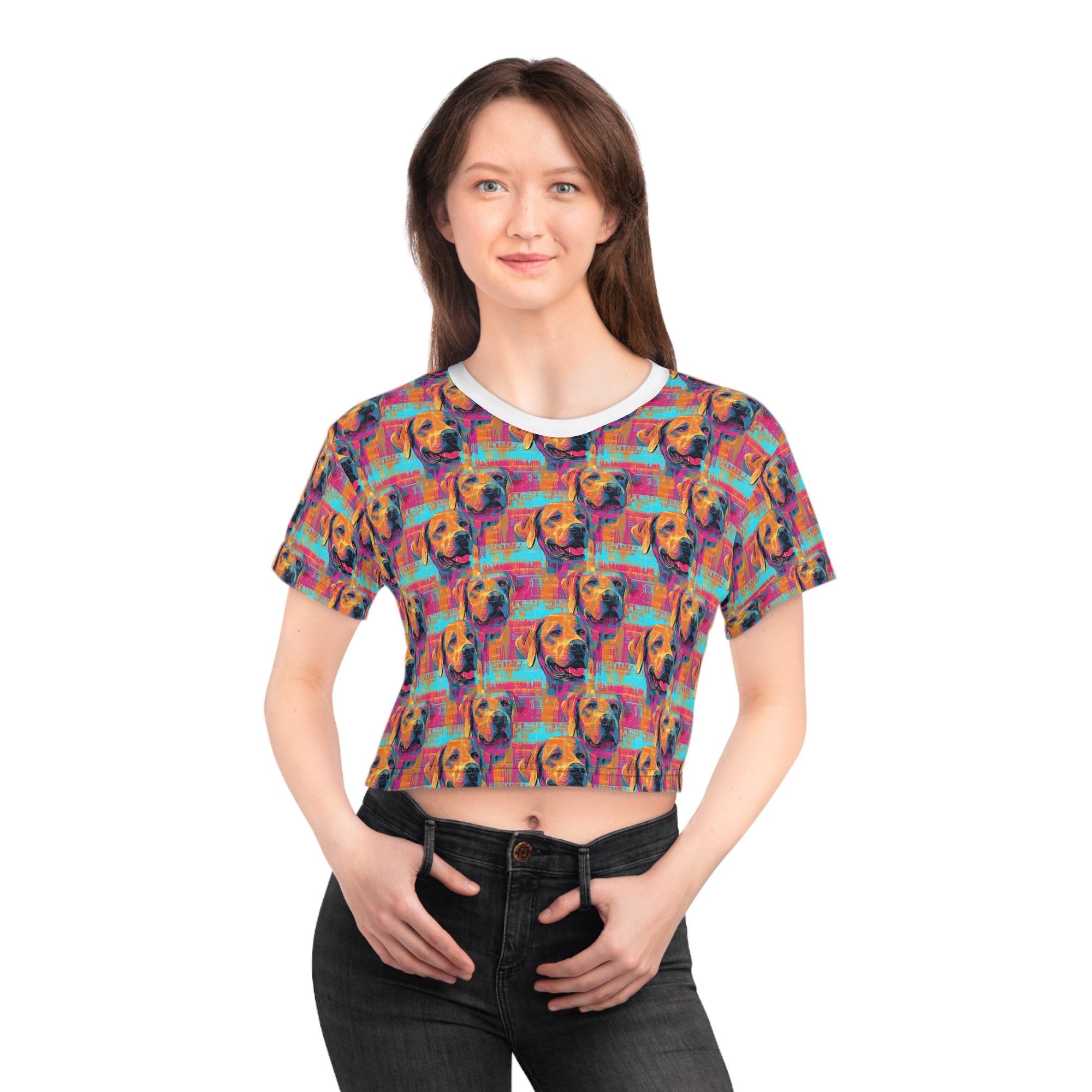 Rustic Charm Labrador Chic Crop Tee